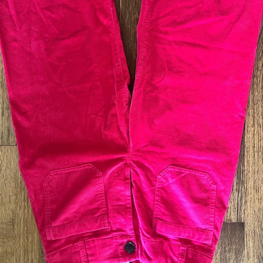 Anthropologie Maeve Colette Cropped Wide Leg Corduroy Hot Fuchsia Pink Pants 28 - Picture 4 of 13